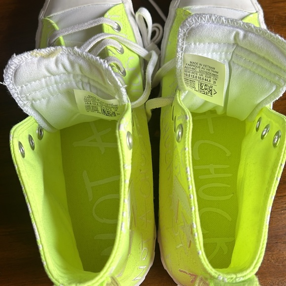 Neon Green Converse Size Men’s 10.5 Women’s 12.5 - Picture 7 of 10